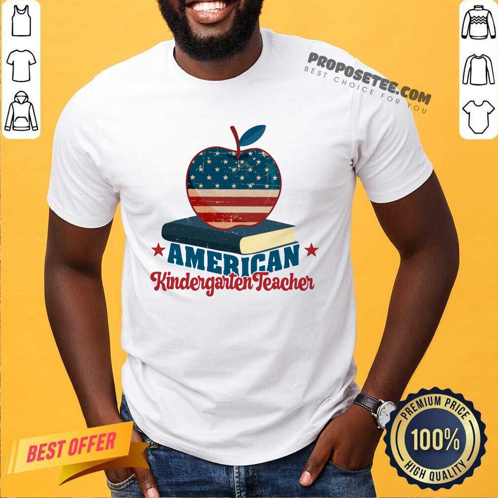 Apple And Book American Kindergarten Teacher Shirt