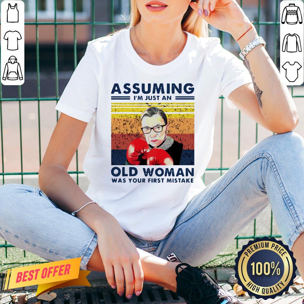 Assuming I’m Just An Old Woman Was Your First Mistake Ruth Bader Ginsburg Boxing Shirt - Image 2