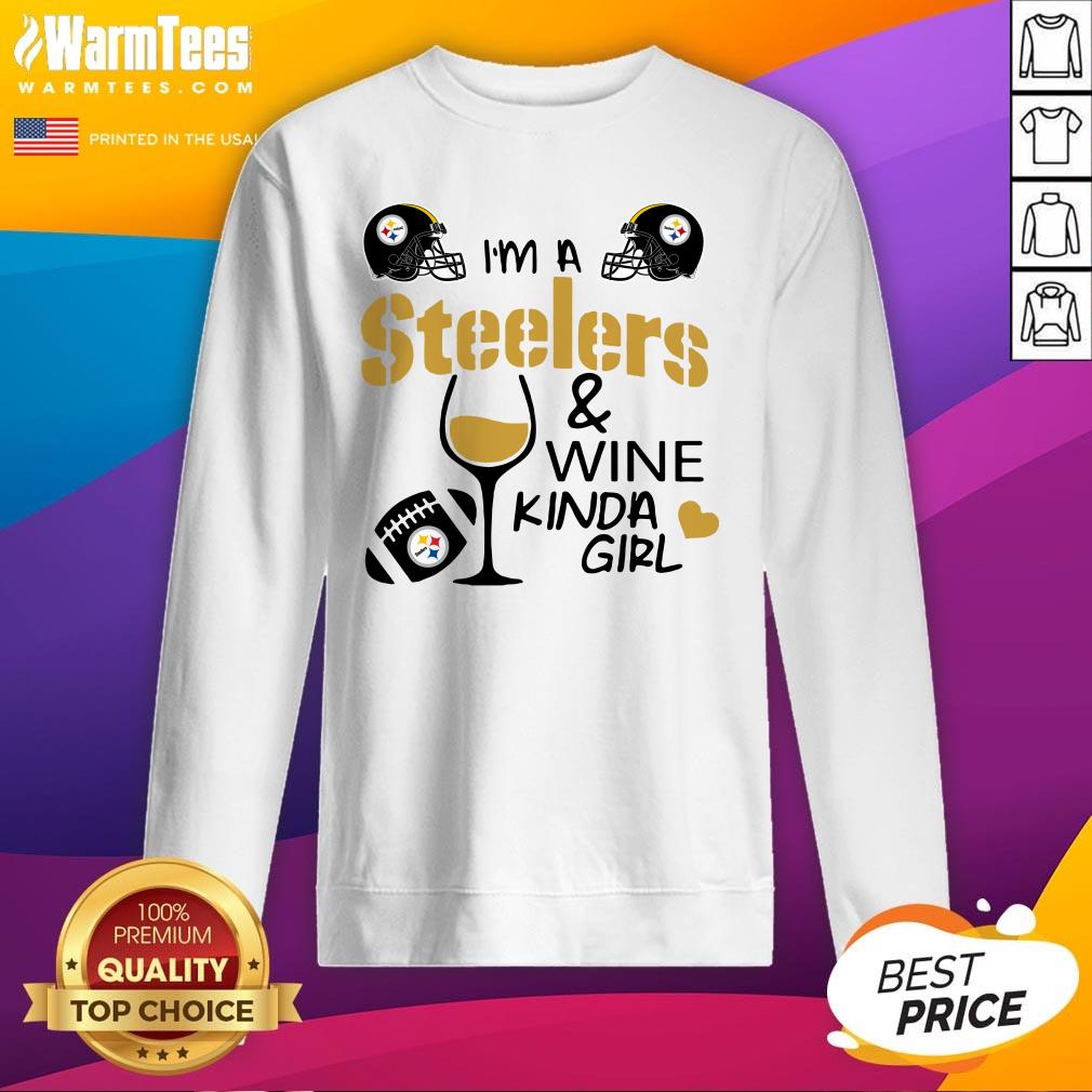 Attractive I’m A Pittsburgh Steelers And Wine Kinda Girl Heart Shirt - Image 4