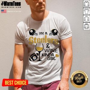 Alternative view of Attractive I’m A Pittsburgh Steelers And Wine Kinda Girl Heart Shirt