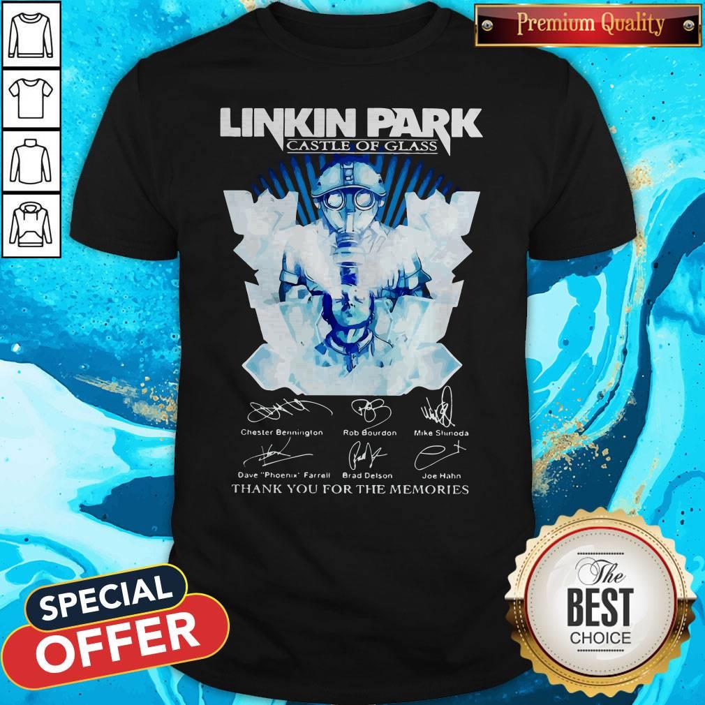 Attractive Linkin Park Castle Of Glass Thank You For The Memories Signatures Shirt