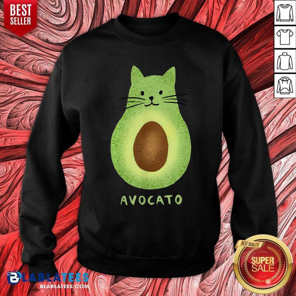 Avocato Funny Cute Cat Avocado Vegan And Cat Lover Kitten Shirt - Image 5