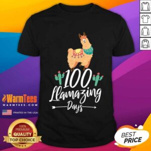 Awesome 100 Llamazing Days Llama 100th Day Of School Teacher Kids Shirt