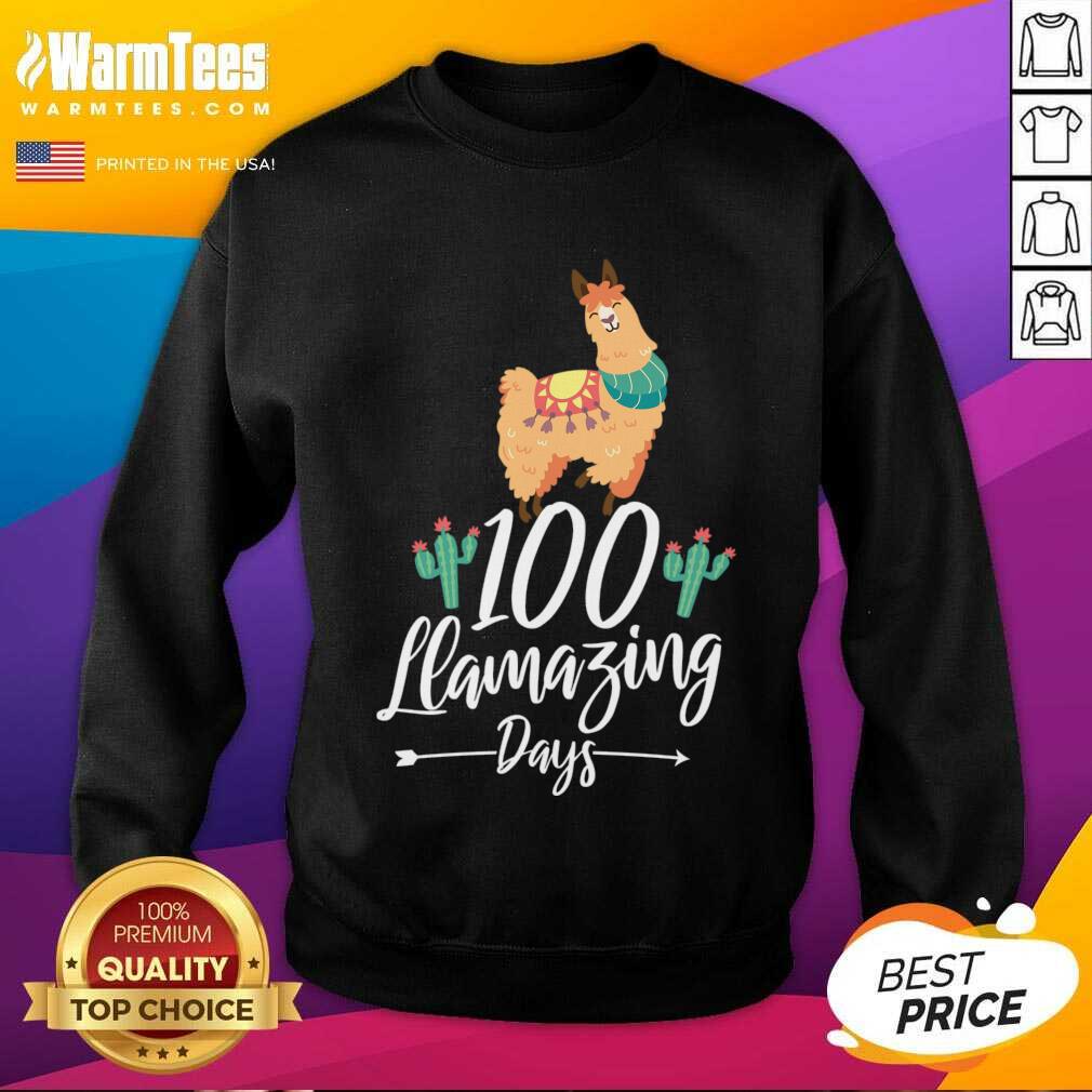 Awesome 100 Llamazing Days Llama 100th Day Of School Teacher Kids Shirt - Image 3