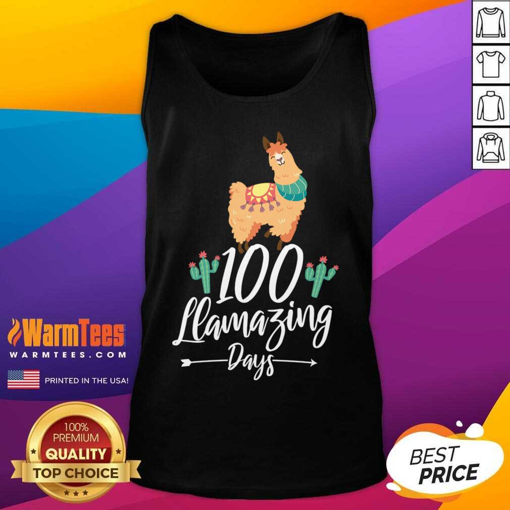 Awesome 100 Llamazing Days Llama 100th Day Of School Teacher Kids Shirt - Image 4
