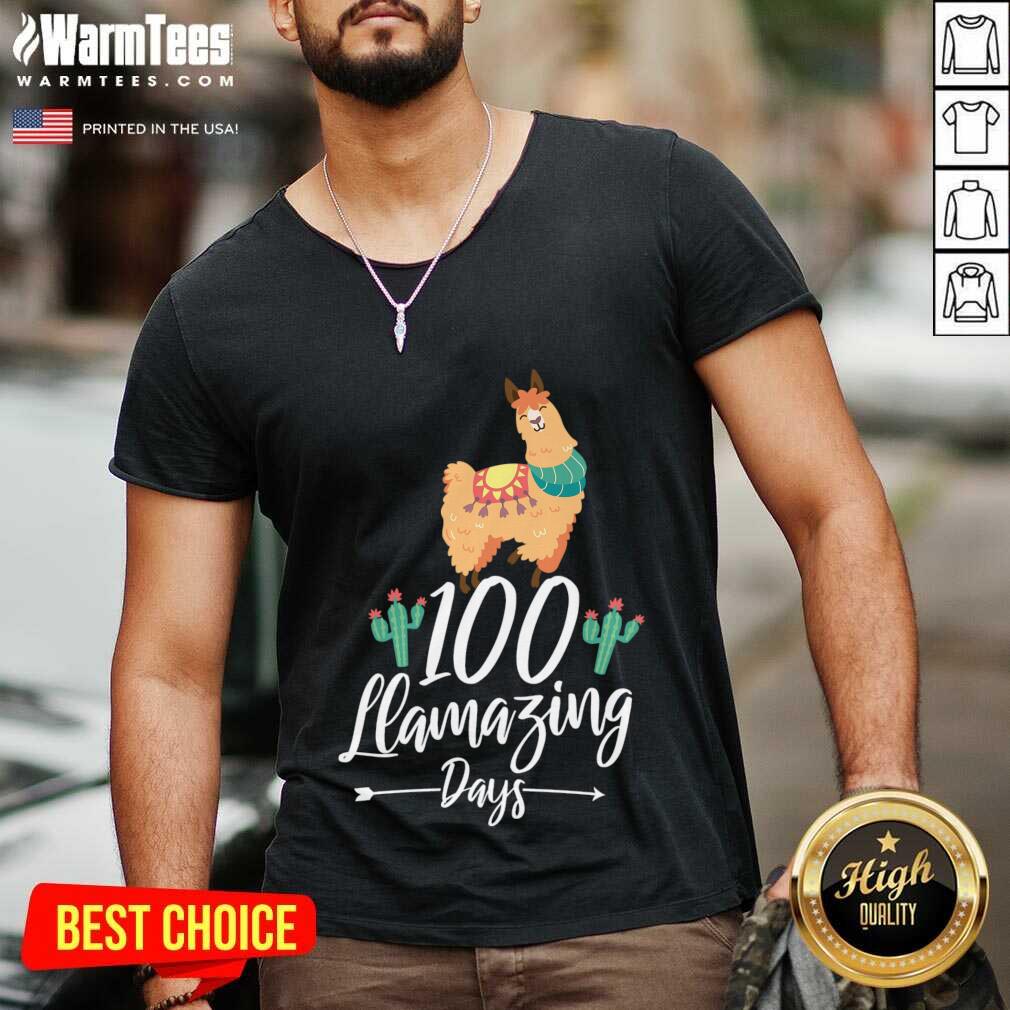 Awesome 100 Llamazing Days Llama 100th Day Of School Teacher Kids Shirt - Image 5