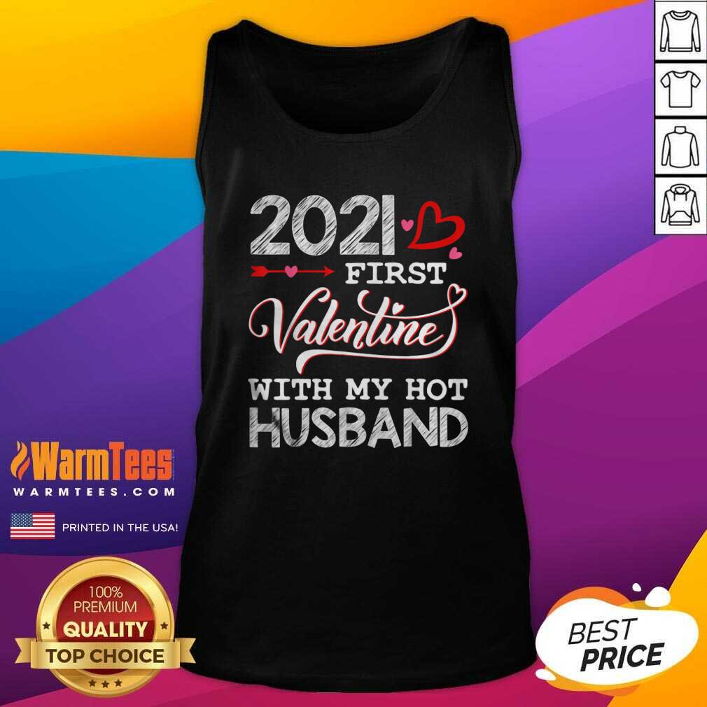 Awesome 2021 First Valentine With My Hot Husband Couple Shirt - Image 4