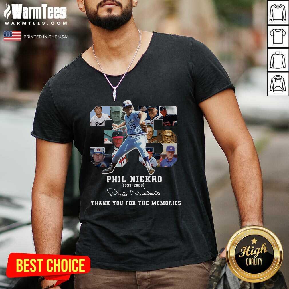 Awesome 35 Phil Niekro 1939 2020 Thank You For The Memories Signature Shirt - Image 5