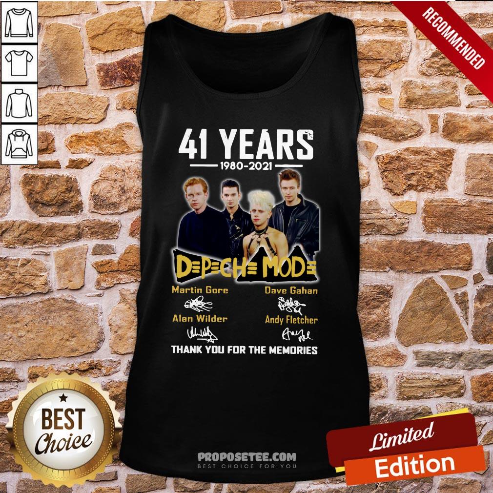 Awesome 41 Years 1980 2021 D P CH MOD Thank You For The Memories Signatures Shirt - Image 3