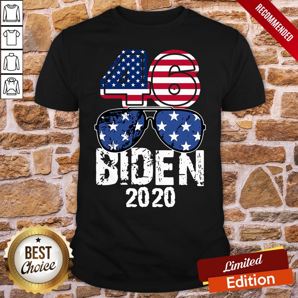 Awesome 46 Glasses Joe Biden 2020 American Flag Shirt