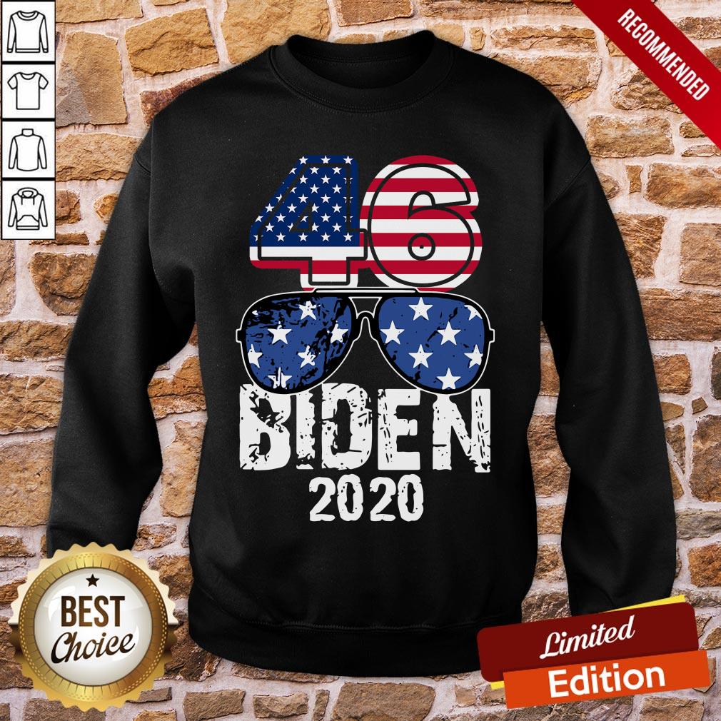 Awesome 46 Glasses Joe Biden 2020 American Flag Shirt - Image 4