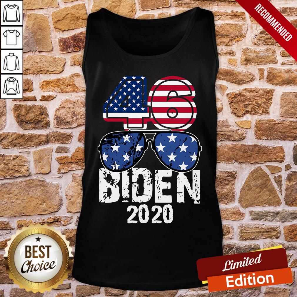 Awesome 46 Glasses Joe Biden 2020 American Flag Shirt - Image 3