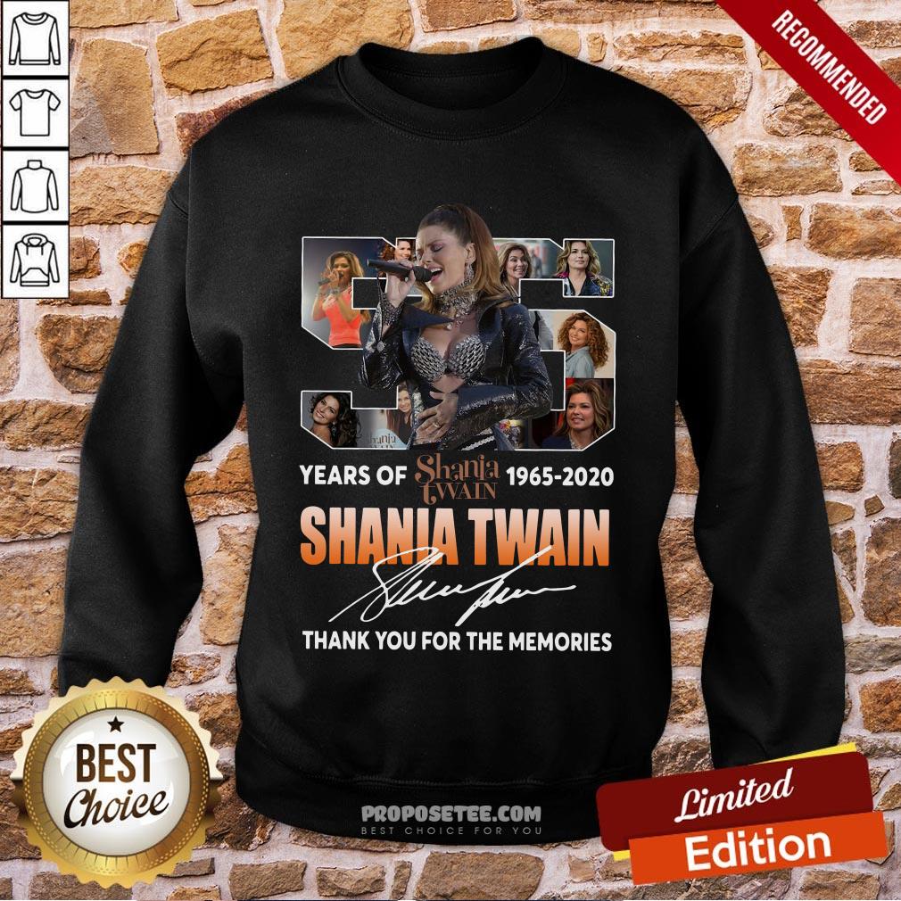 Awesome 55 Years Of Shania Twain 1965 2020 Thank You For The Memories Signature Shirt - Image 4