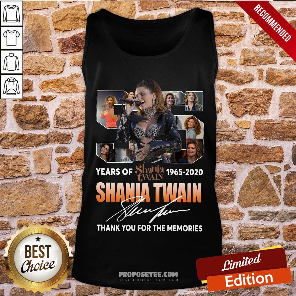 Awesome 55 Years Of Shania Twain 1965 2020 Thank You For The Memories Signature Shirt - Image 3