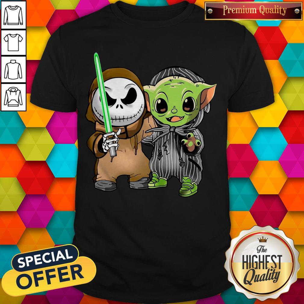 Awesome Baby Yoda And Jack Skellington Shirt