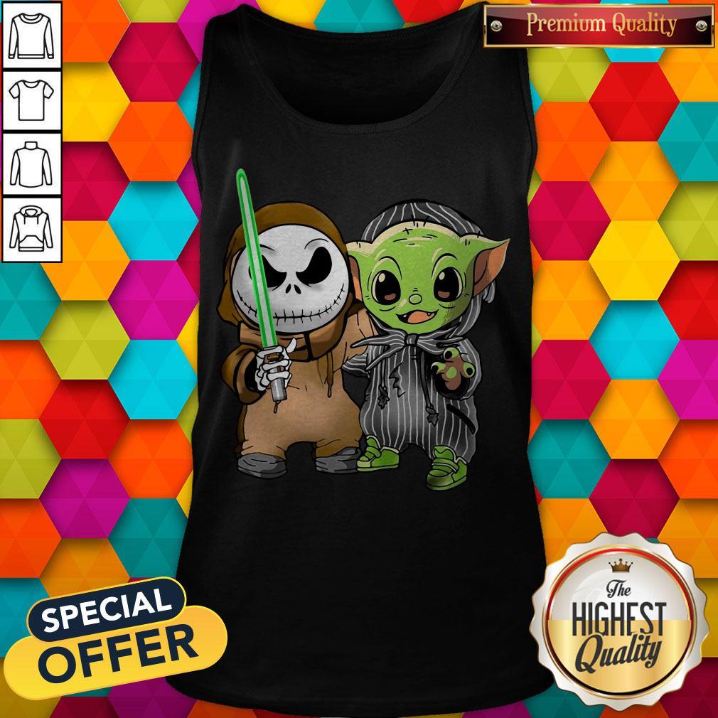 Awesome Baby Yoda And Jack Skellington Shirt - Image 3