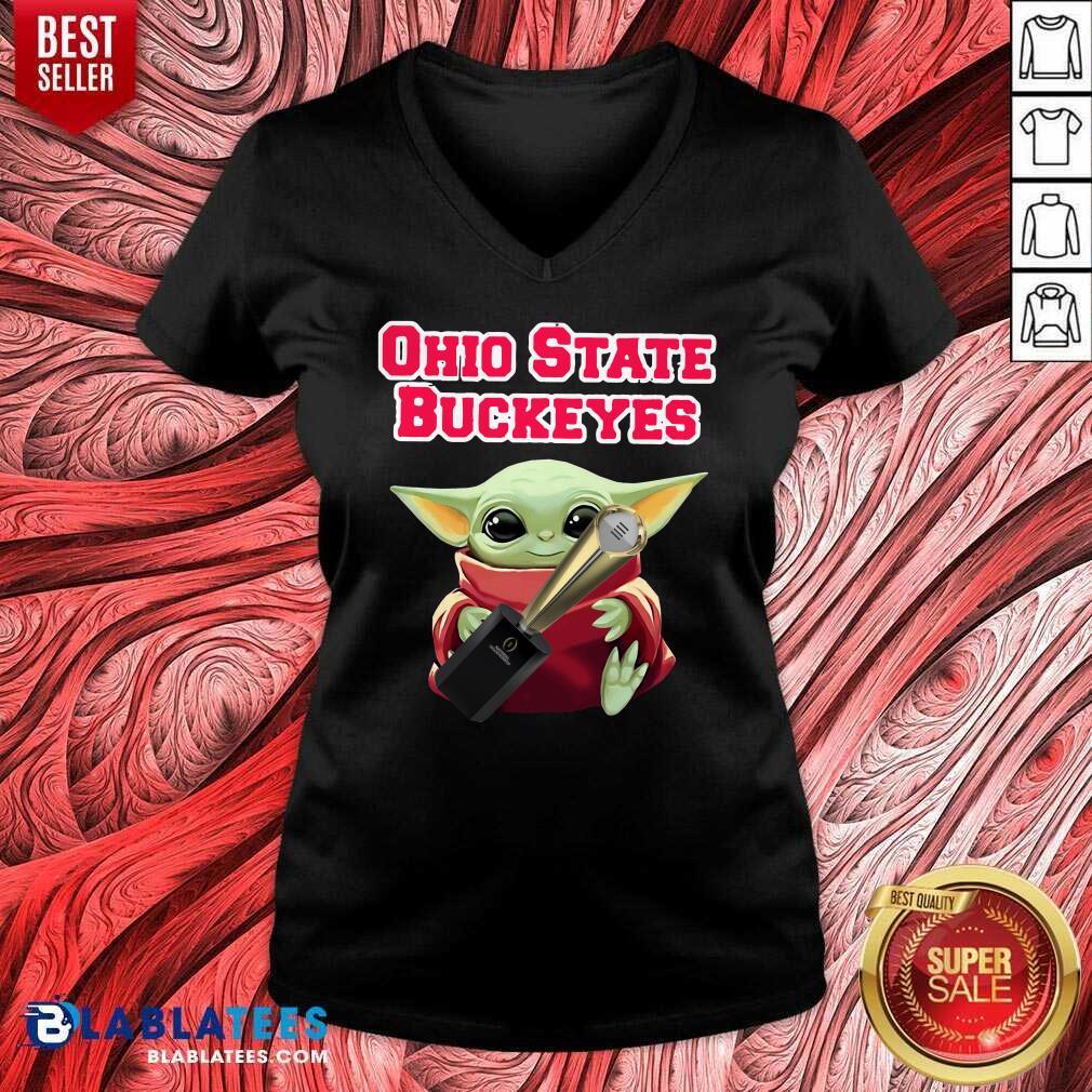 Awesome Baby Yoda Ohio State Buckeyes Shirt - Image 2