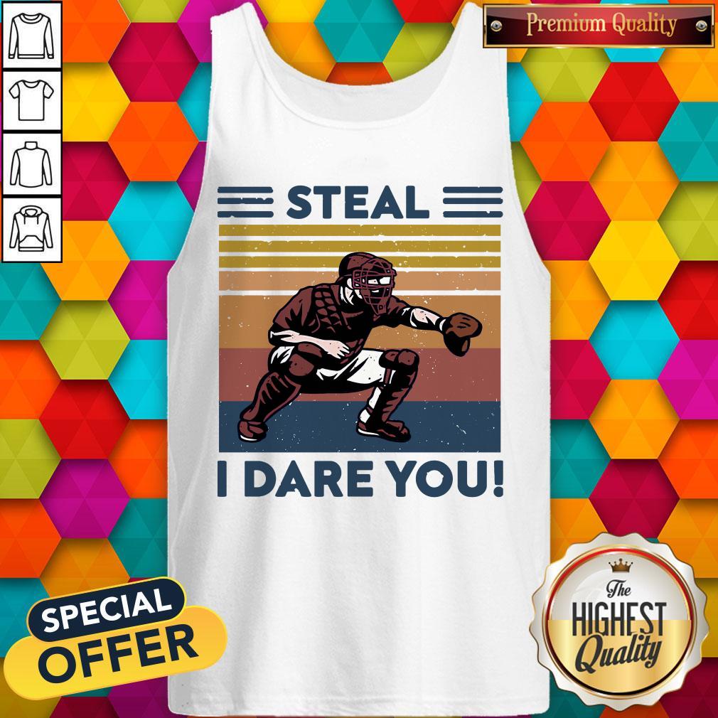 Awesome Baseball Steal I Dare You Vintage Shirt - Image 4