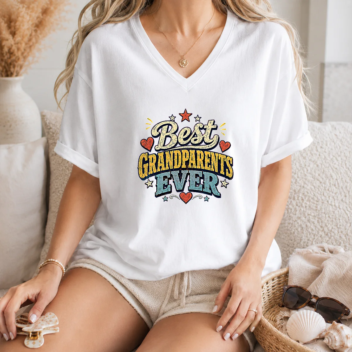 Awesome Best Grandparents Ever Retro Distressed Shirt - Image 7