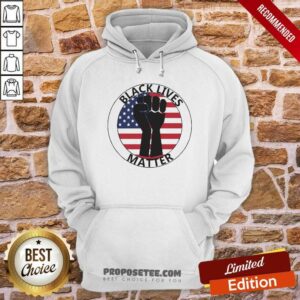 Alternative view of Awesome Black Lives Matter Strong Hand American Flag Shirt