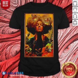 Awesome Black Woman With Butterfly Art Shirt