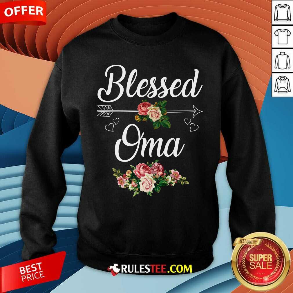 Awesome Blessed Oma Flower Mother Day Shirt - Image 5