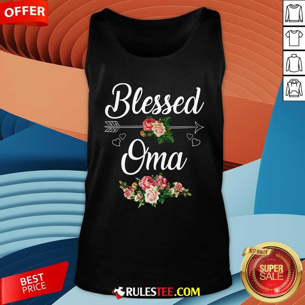 Awesome Blessed Oma Flower Mother Day Shirt - Image 4