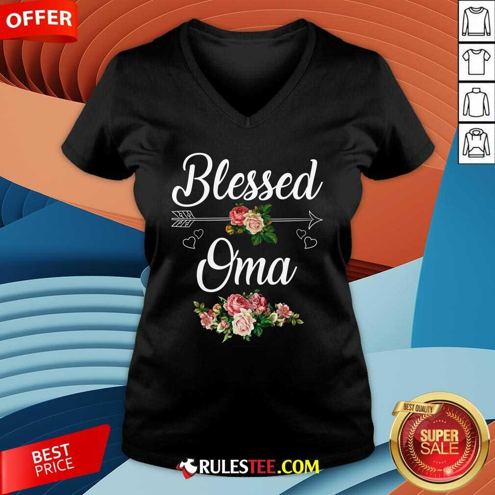 Awesome Blessed Oma Flower Mother Day Shirt - Image 3