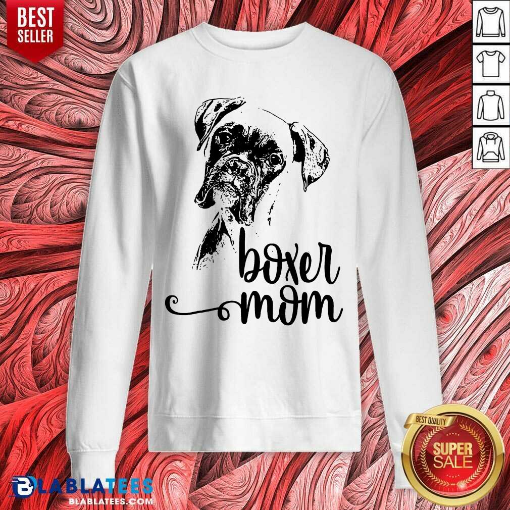 Awesome Boxer Mom Dog Face Dog Lovers Boxer Mom Gift Shirt - Image 4