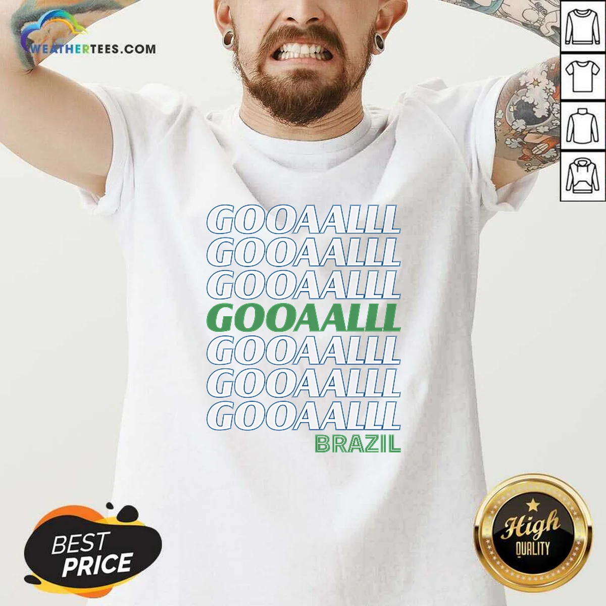 Awesome Brazil Soccer Fan Gear Gooaaalll Shirt - Image 2