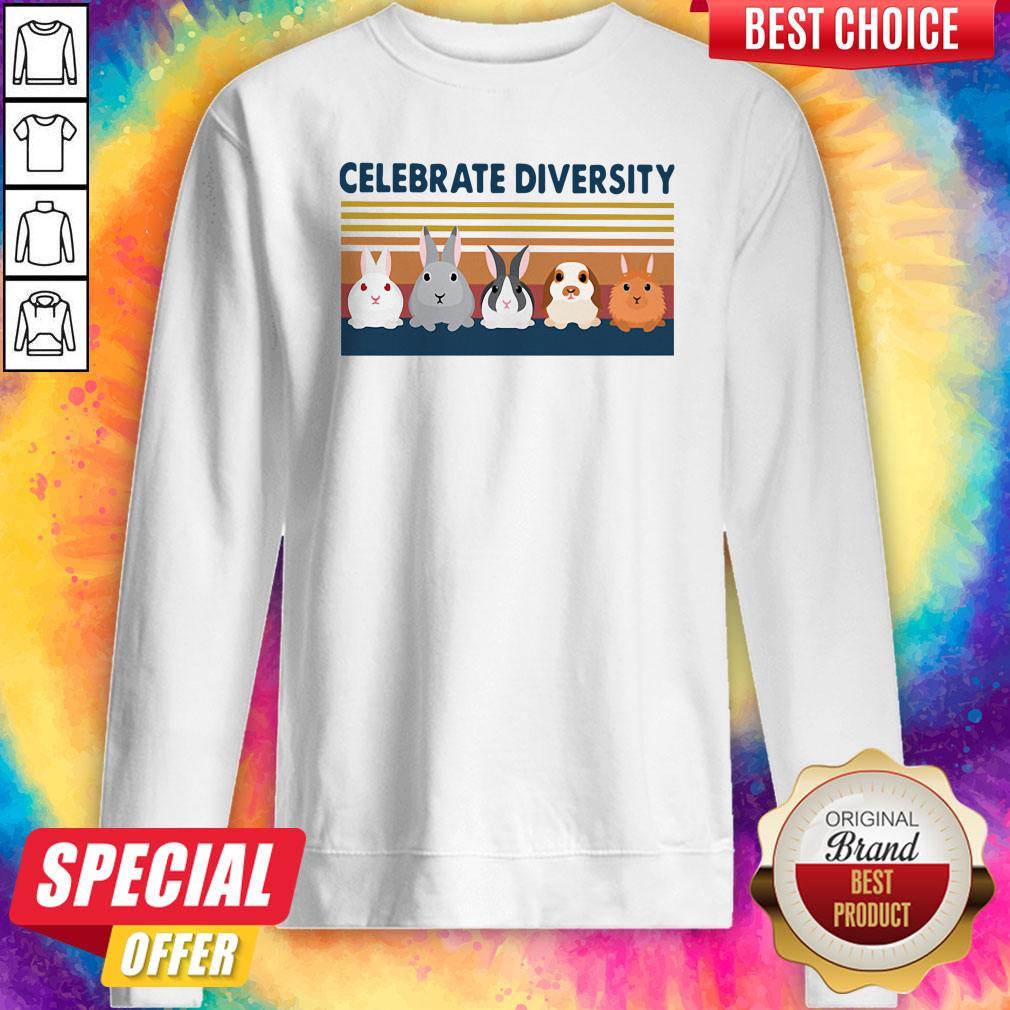 Awesome Bunny Celebrate Diversity Vintage Shirt - Image 4