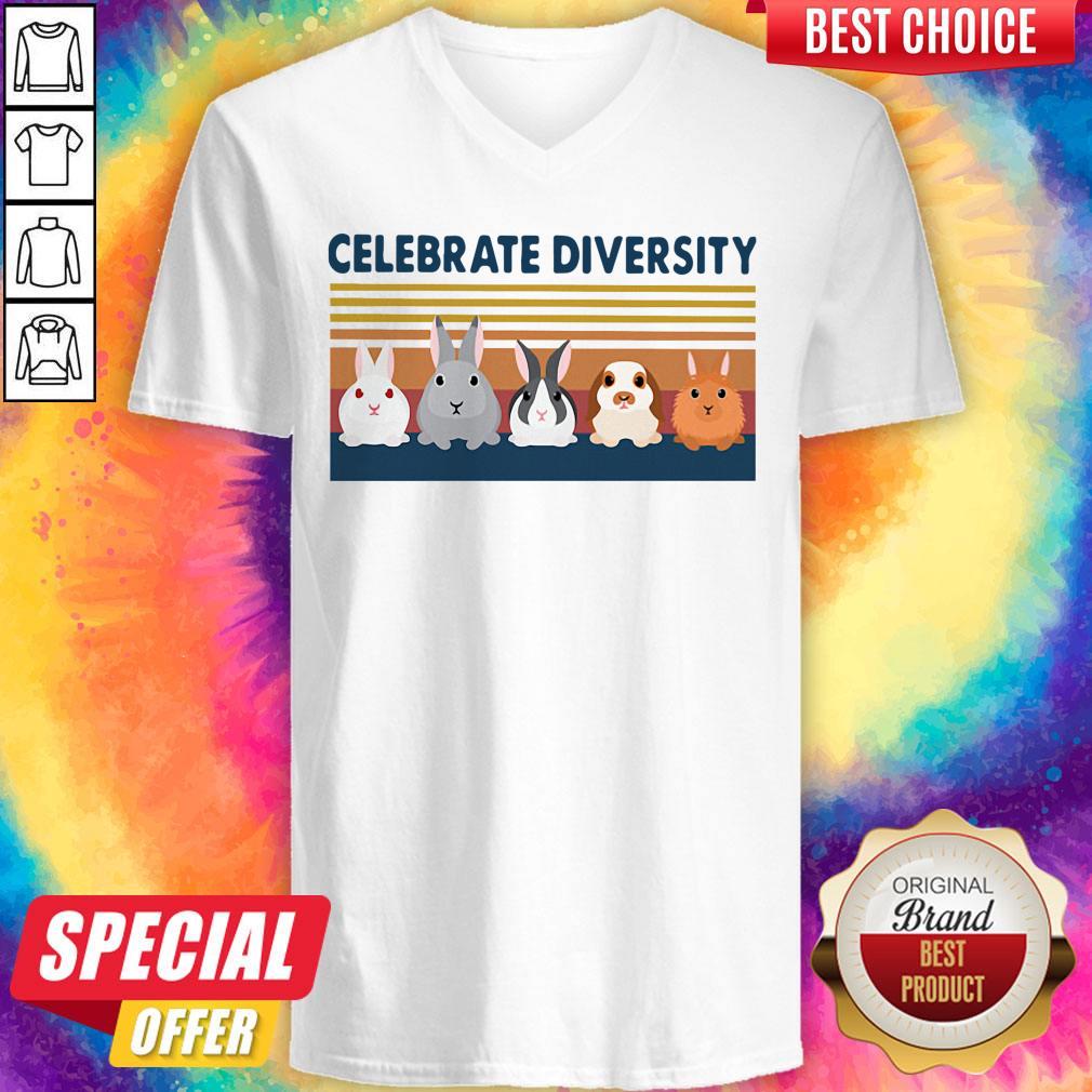 Awesome Bunny Celebrate Diversity Vintage Shirt - Image 2