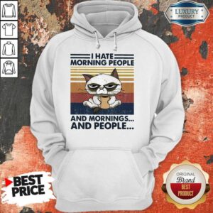 Alternative view of Awesome Cat I Hate Morning People And Mornings And People Vintage Retro Shirt