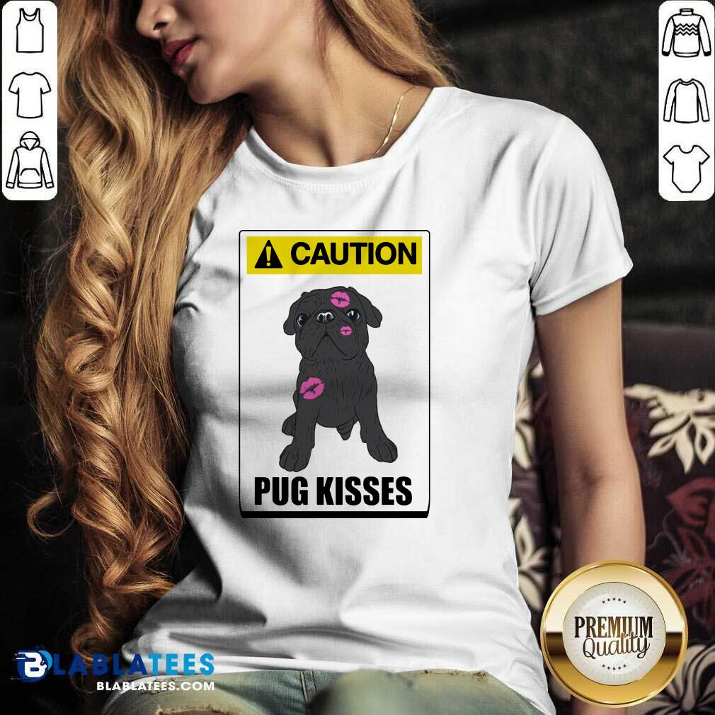 Awesome Caution Pug Kisses Shirt - Image 3