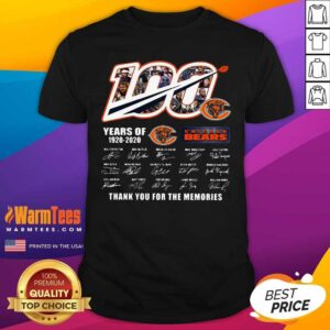 Awesome Chicago Bears 100 Years Of 1920 2020 Thank You For The Memories Signatures Shirt
