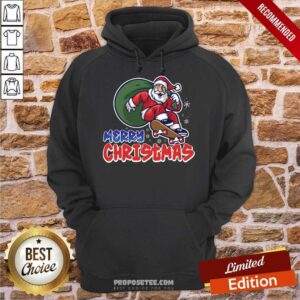 Alternative view of Awesome Christmas Skateboarding Santa Claus Shirt