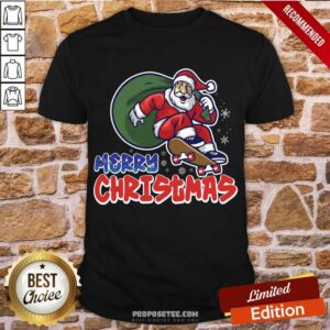 Awesome Christmas Skateboarding Santa Claus Shirt