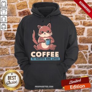 Alternative view of Awesome Coffee To Survive Nine Lives Funny Cute Cat Shirt