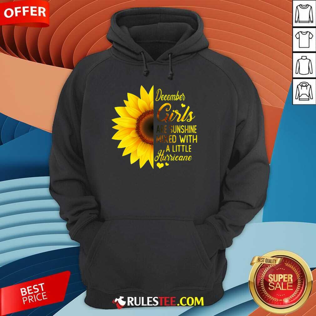 Awesome December Girls Are Sunshine Mixed Hurricane Sunflower Shirt - Image 4
