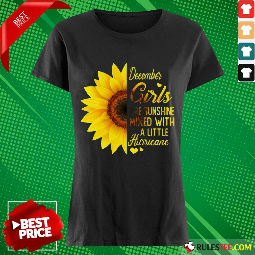 Awesome December Girls Are Sunshine Mixed Hurricane Sunflower Shirt - Image 3