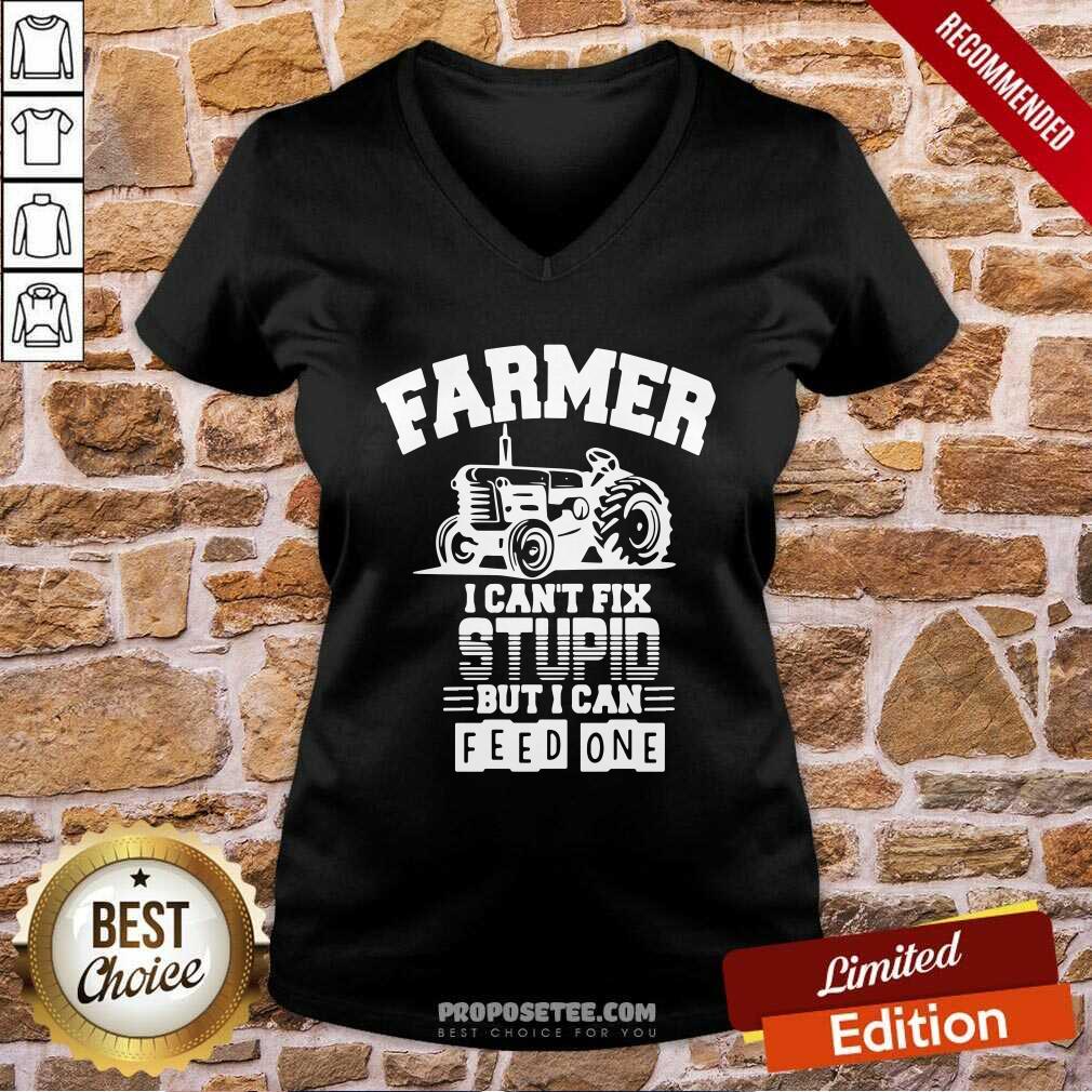Awesome Farmer I Can’t Fix Stupid But I Can Feed One Shirt - Image 3