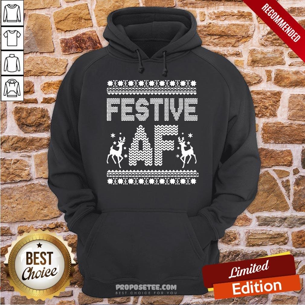 Awesome Festive Af Ugly Christmas Sweater Shirt - Image 2