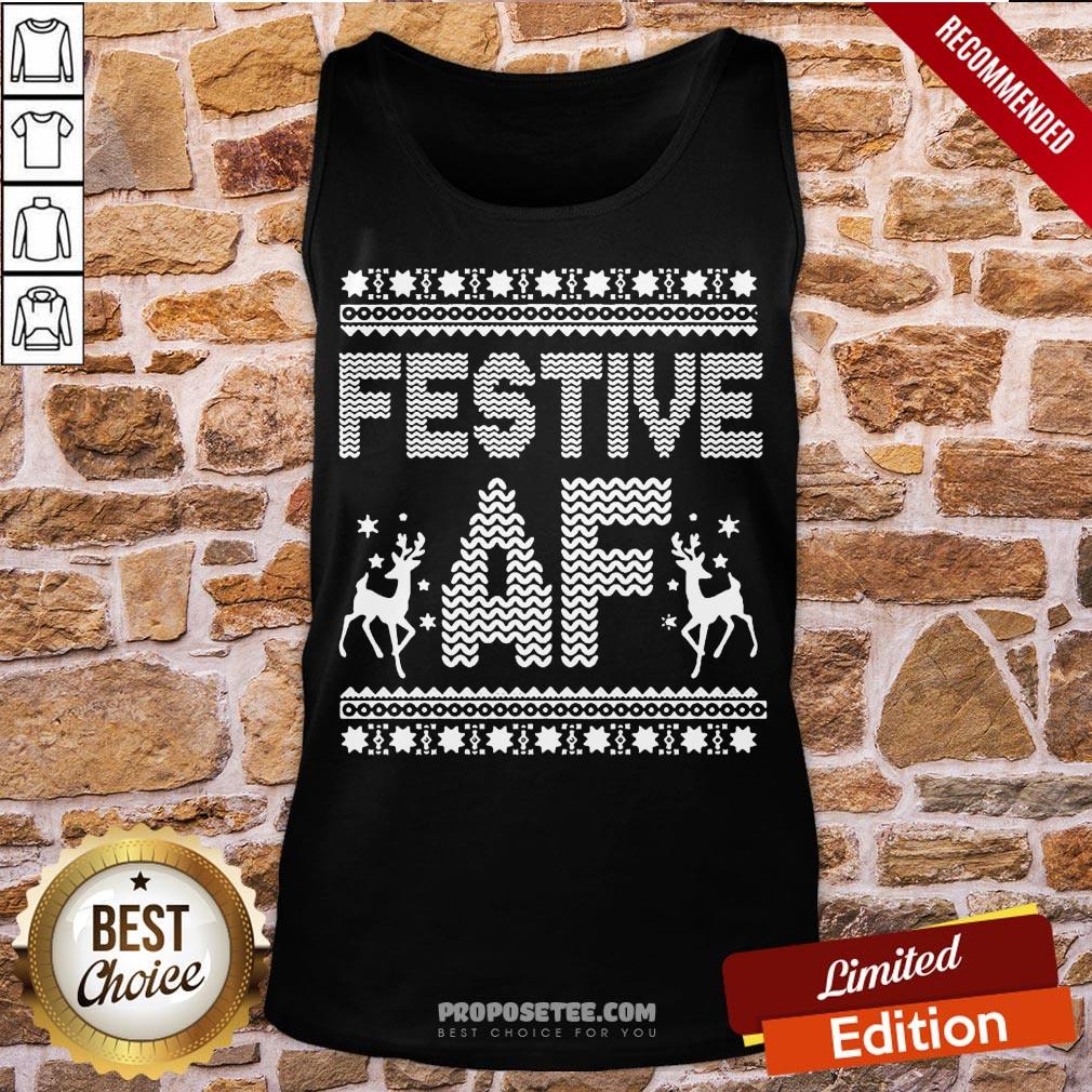 Awesome Festive Af Ugly Christmas Sweater Shirt - Image 4