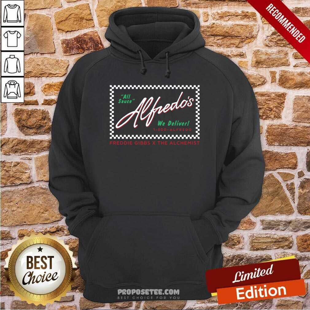Awesome Freddie Gibbs X The Alchemist Alfredo Merch Alfredo Restaurant Alfredo Delivery Shirt - Image 2