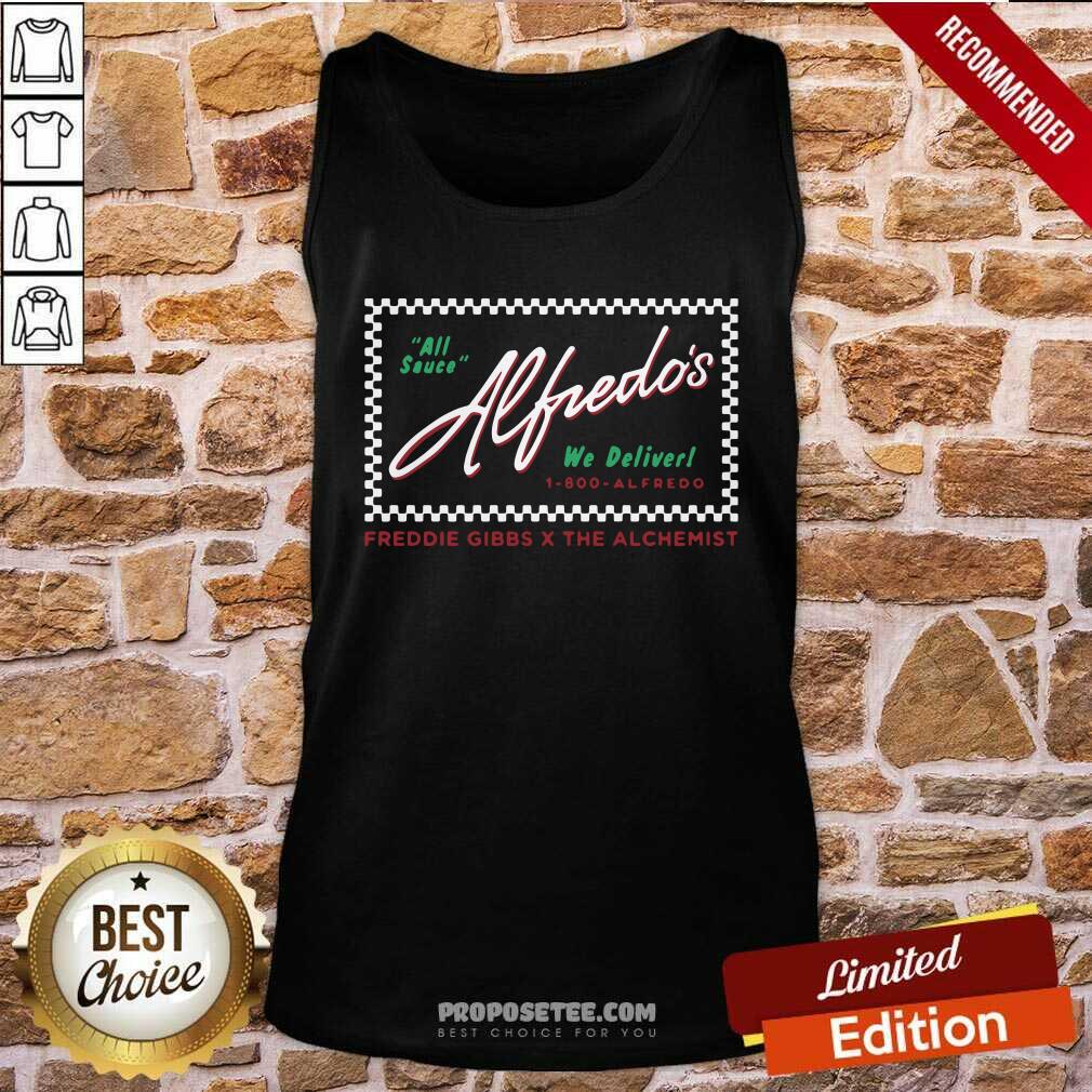 Awesome Freddie Gibbs X The Alchemist Alfredo Merch Alfredo Restaurant Alfredo Delivery Shirt - Image 4