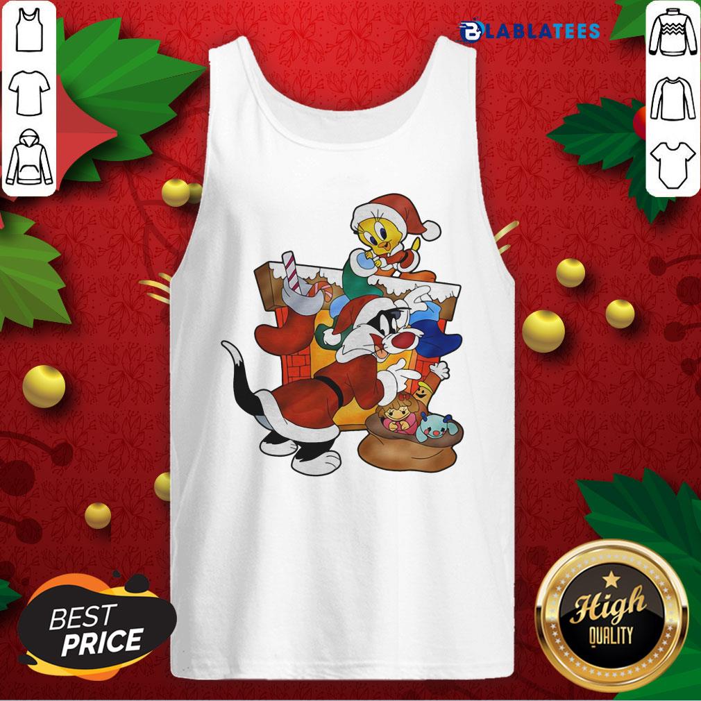Awesome Girls Red Sylvester The Cat And Tweety Bird Christmas Shirt - Image 4