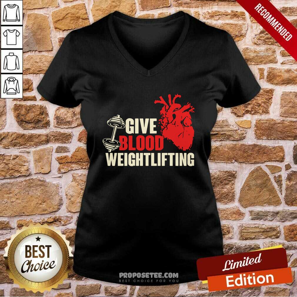 Awesome Give Blood Weightlifting Shirt - Image 3