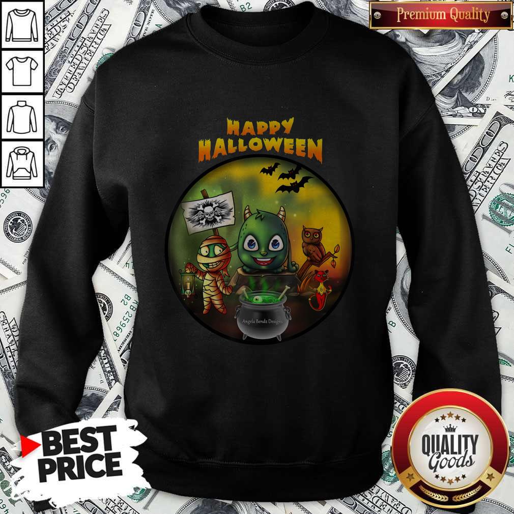 Awesome Happy Halloween Angela Bendz Design Shirt - Image 4