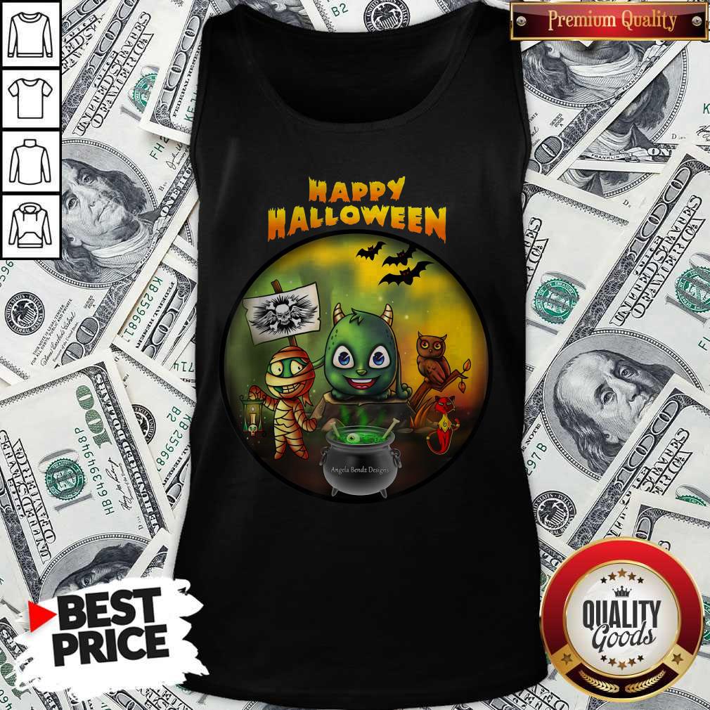 Awesome Happy Halloween Angela Bendz Design Shirt - Image 3