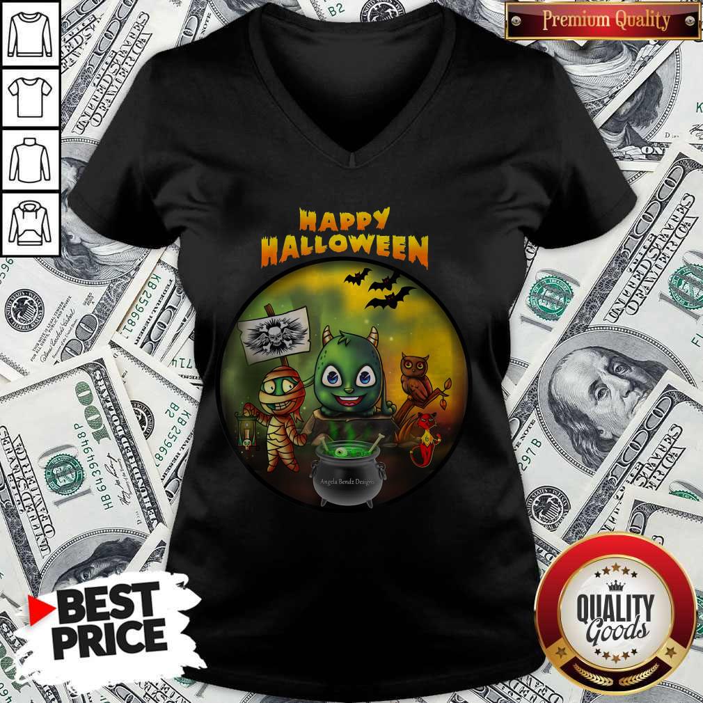 Awesome Happy Halloween Angela Bendz Design Shirt - Image 2
